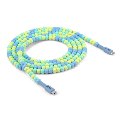 Club3D Lifestyle USB-C Perlen-Kabel PD60W.480Mbps 2m blau