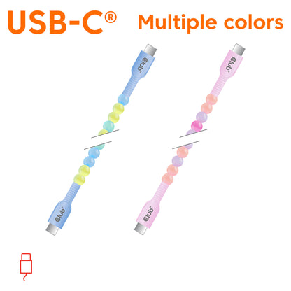 Club3D Lifestyle USB-C Perlen-Kabel PD60W.480Mbps 2m blau