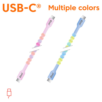 Club3D Lifestyle USB-C Perlen-Kabel PD60W.480Mbps 2m rosa