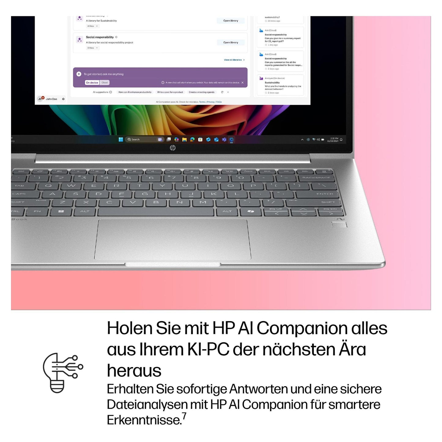 HP ProBook 4 G1q 14 Qualcomm Snapdragon X X1-26-100 35.56cm 14Zoll WUXGA 32GB 512GB/SSD W11P SmartBuy 1J Gar (DE)