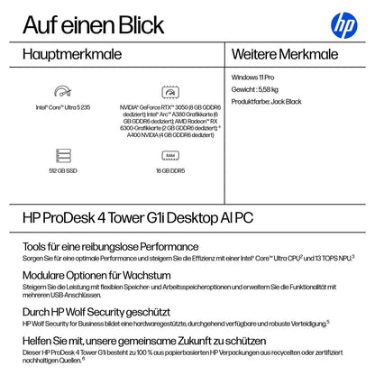 HP ProDesk 4 G1i AI Tower CU5 235/16GB/512GB/W11Pro