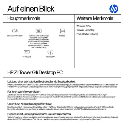 Z1 G1i Tower CU9 285/64GB/1TB/W11Pro WLAN