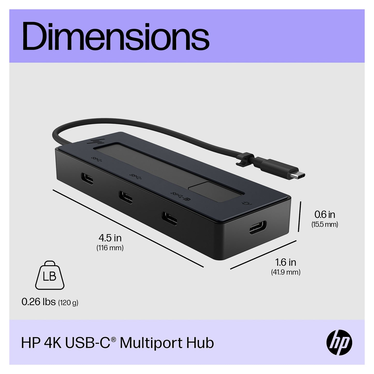 D HP 4K USB-C Multiport Hub (P)