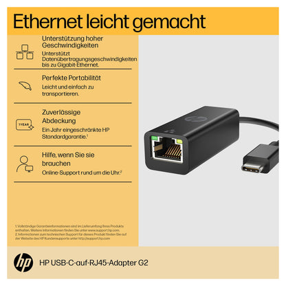 HP Adapter USB-C -> RJ45 G2-Adapter
