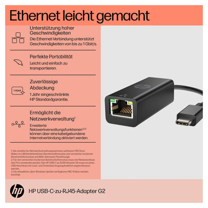 HP Adapter USB-C -> RJ45 G2-Adapter