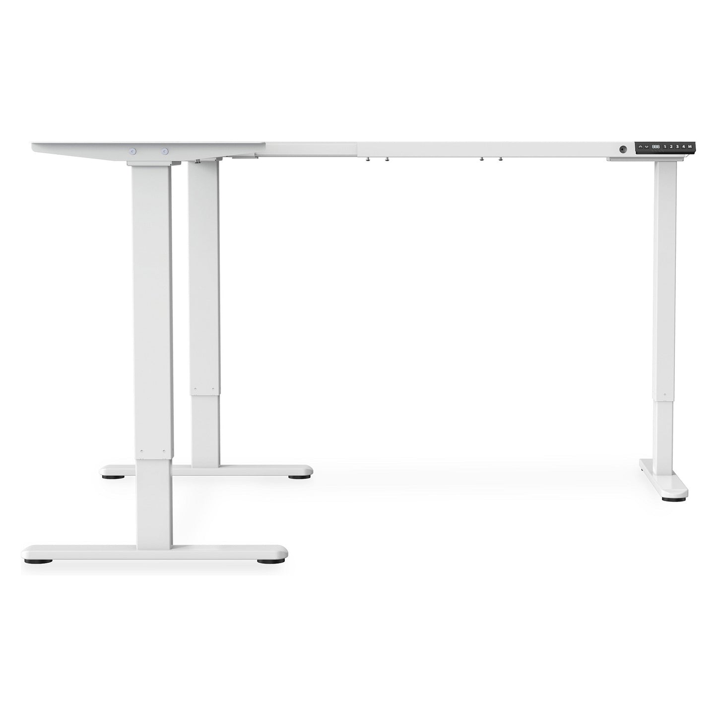 DIGITUS Elektrisch höhenverstellbares Tischgestell, 90° L-Form, Triple-Motor, 2-Stufen, Weiß