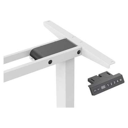DIGITUS Elektrisch höhenverstellbares Tischgestell, 90° L-Form, Triple-Motor, 2-Stufen, Weiß