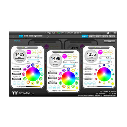 140mm Thermaltake Riing Plus 14 LED RGB Radiator Fan TT Premium Black 3 Pack
