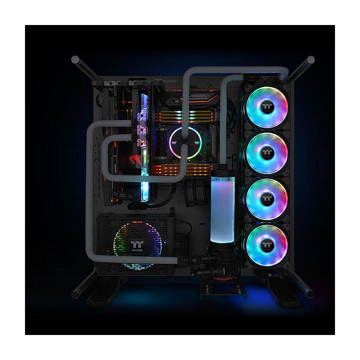 120mm Thermaltake Riing Duo 12 RGB Radiator Fan 3 Pack Black