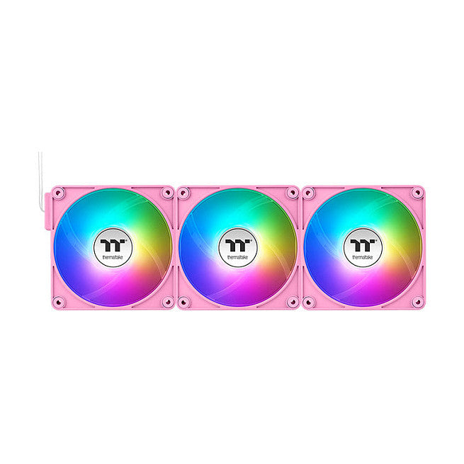 140mm Thermaltake CT140 EX Reverse ARGB Sync PC Cooling Fan Pink 3 Pack