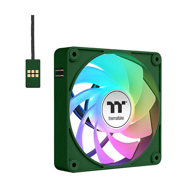 140mm Thermaltake CT140 EX Reverse ARGB Sync PC Cooling Fan Racing Green 3 Pack