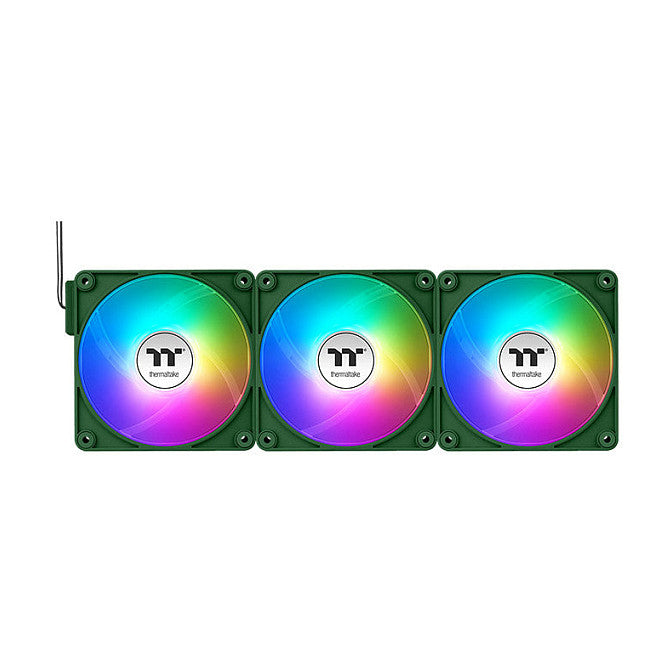 140mm Thermaltake CT140 EX Reverse ARGB Sync PC Cooling Fan Racing Green 3 Pack