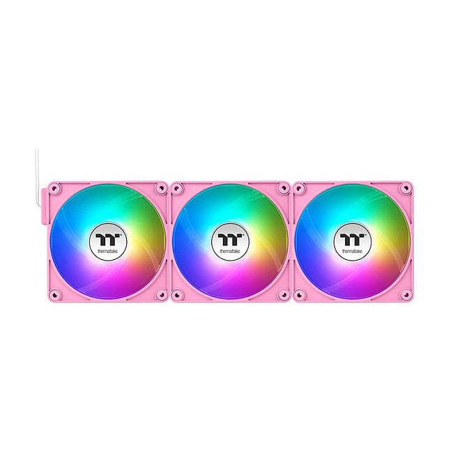 140mm Thermaltake CT140 EX ARGB Sync PC Cooling Fan Pink 3 Pack