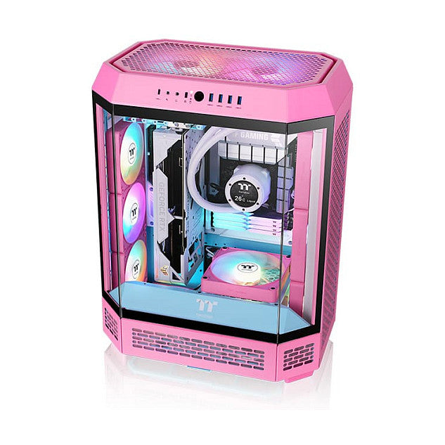 140mm Thermaltake CT140 EX ARGB Sync PC Cooling Fan Pink 3 Pack