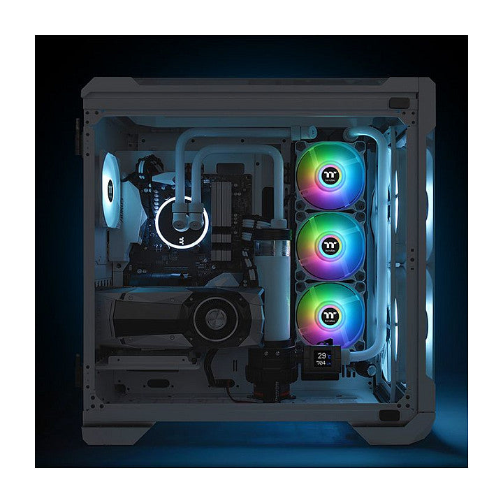140mm Thermaltake Pure Duo 14 ARGB Sync Radiator Fan 2 Pack White Fan