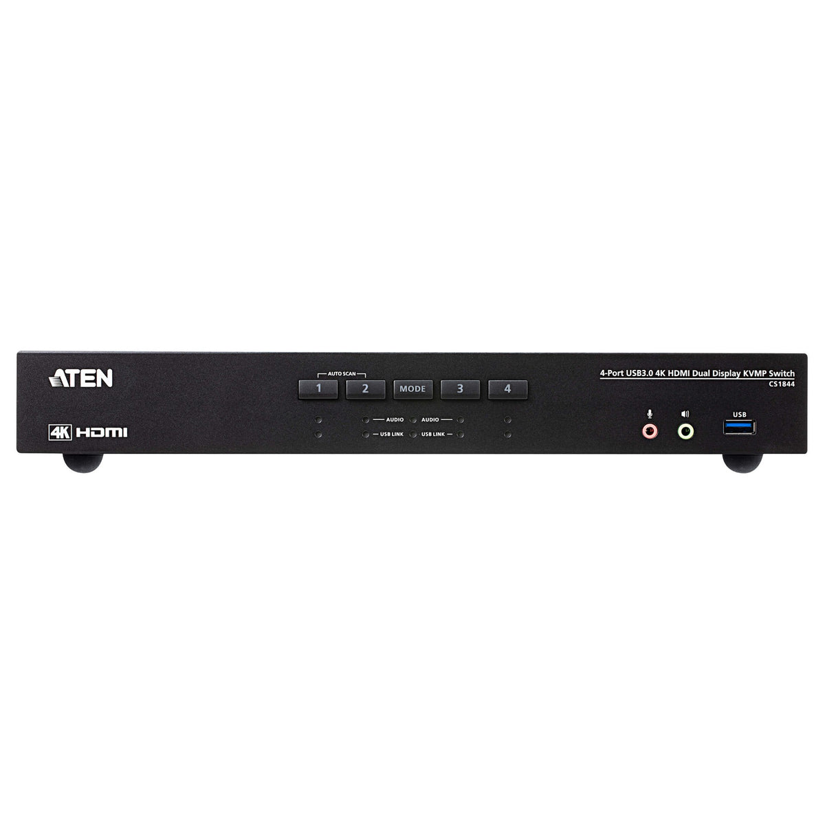 ATEN CS1844 4-Port True 4K HDMI Dual-View KVM Switch mit Audio & USB 3.0Hub