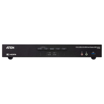 ATEN CS1844 4-Port True 4K HDMI Dual-View KVM Switch mit Audio & USB 3.0Hub