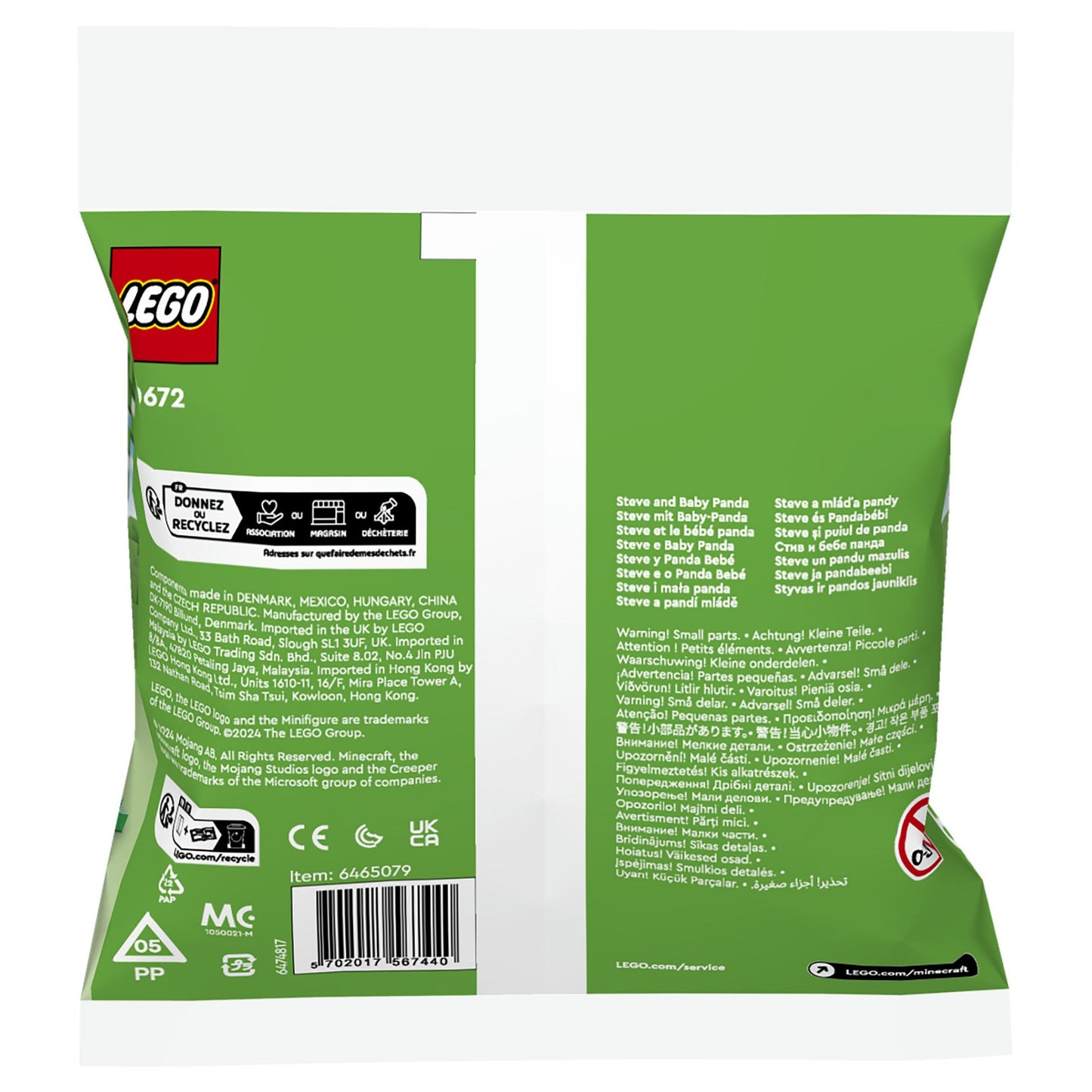 LEGO 30672 Minecraft Steve mit Baby-Panda (Polybag)