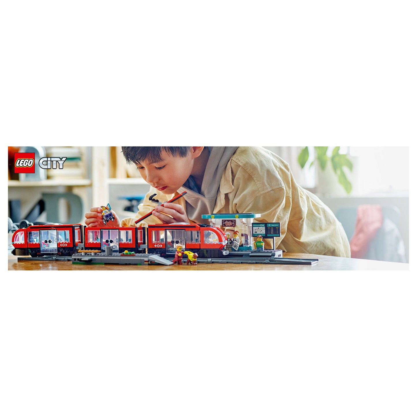 LEGO 60423 City Straßenbahn mit Haltestelle
