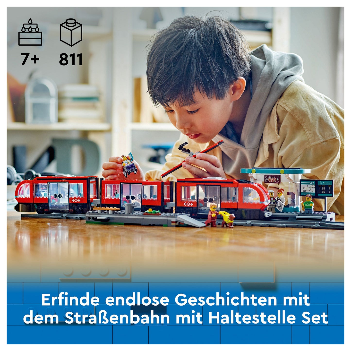 LEGO 60423 City Straßenbahn mit Haltestelle