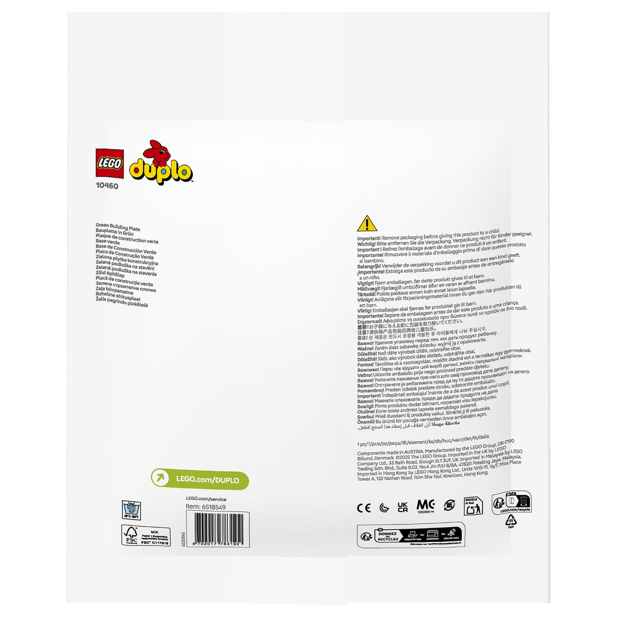 LEGO 10460 DUPLO Bauplatte in Grn