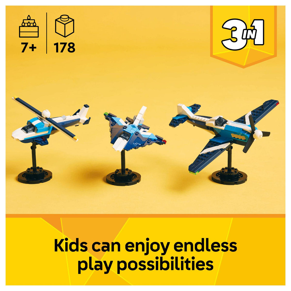 LEGO 31160 Creator 3-in-1 Flieger: Rennflugzeug