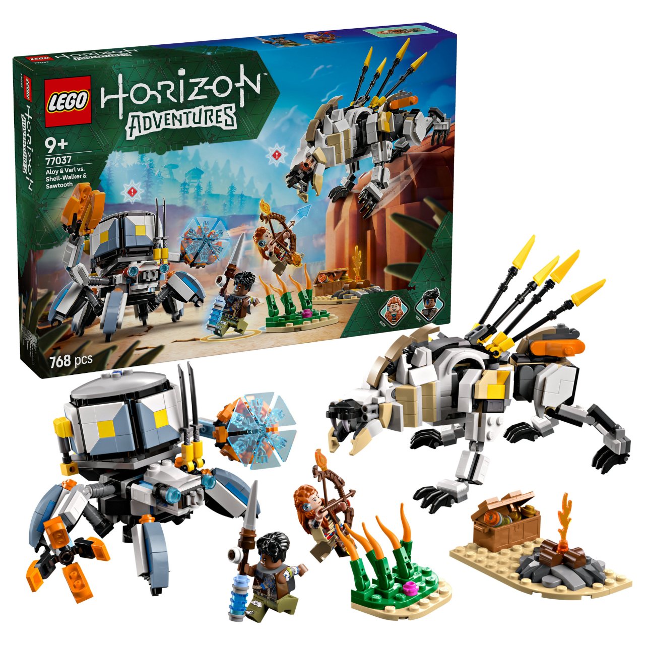 LEGO 77037 Horizon Adventures Aloy und Varl vs. Panzerwanderer und Sgezahn