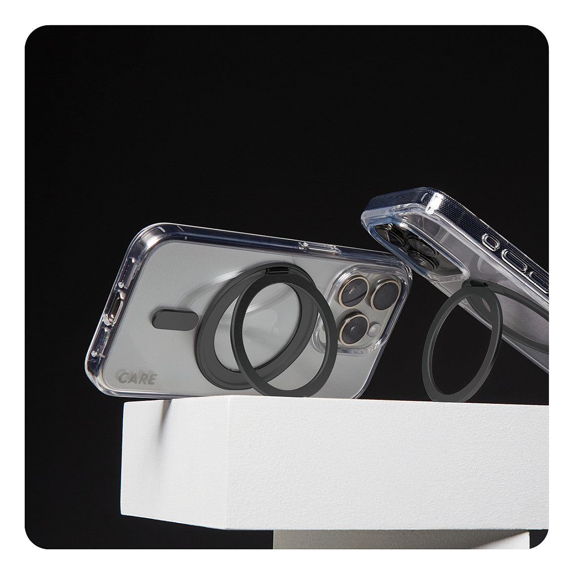 CARE Case Feature Black Kickstand MagSAFE iPhone 16