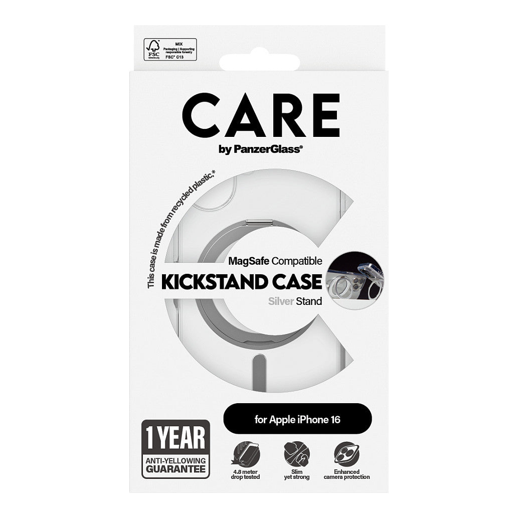 CARE Case Feature Silver Kickstand MagSAFE iPhone 16