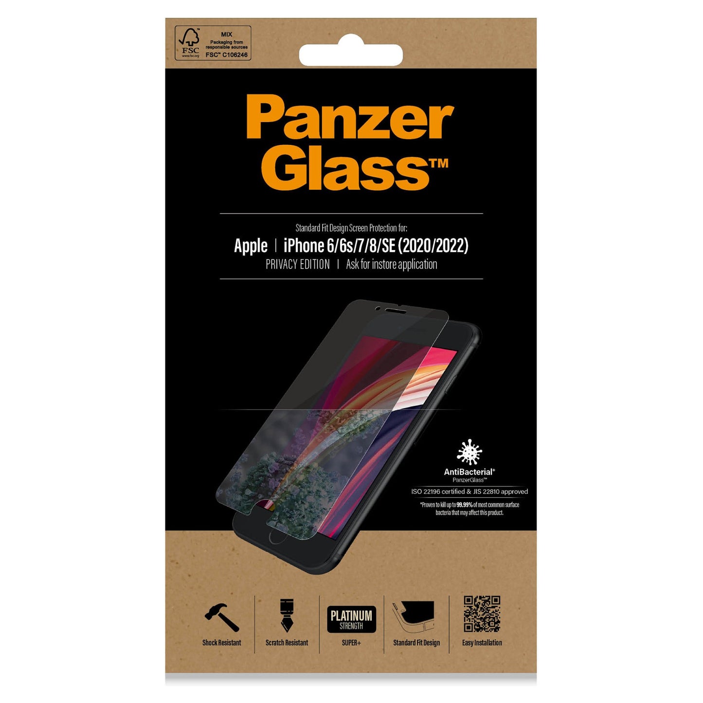 *Project only* PanzerGlass Privacy f. iPhone 6/7/8/SE 2020/22