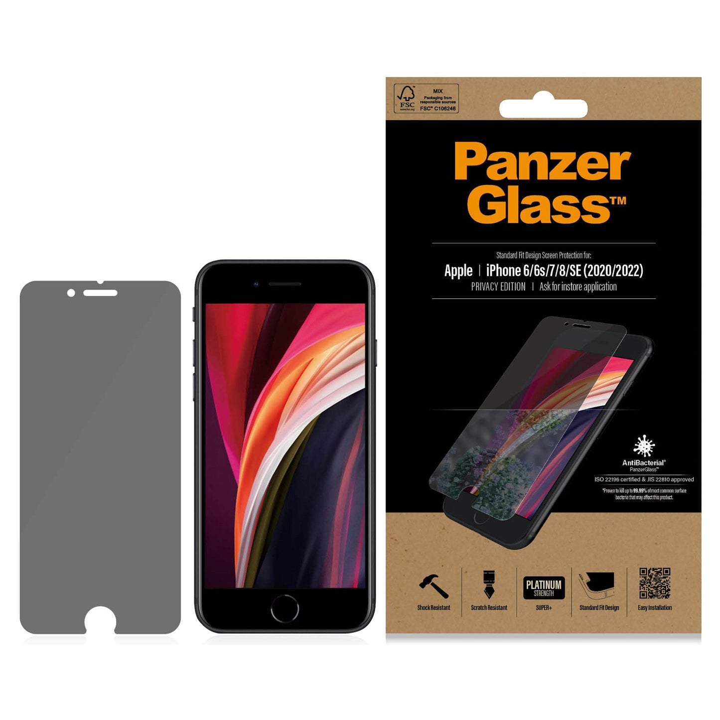 *Project only* PanzerGlass Privacy f. iPhone 6/7/8/SE 2020/22