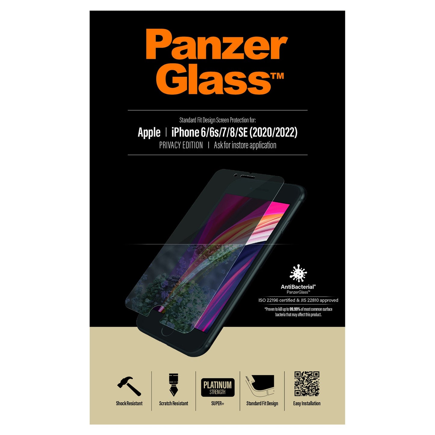 *Project only* PanzerGlass Privacy f. iPhone 6/7/8/SE 2020/22