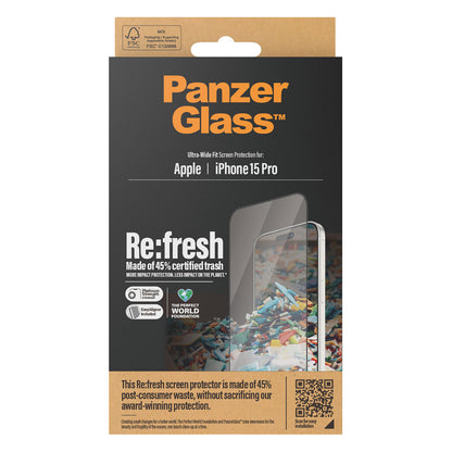 PanzerGlass iPhone 15 Pro. Refresh UWF w. Aligner