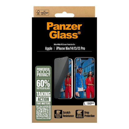PanzerGlass Privacy UWF iPhone 16e. 14. 13. 13 Pro