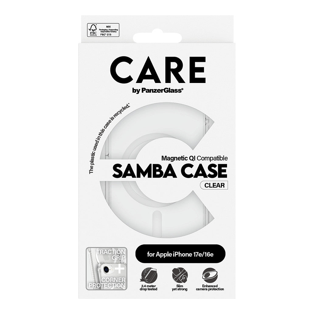 CARE Case Fashionable Samba w. MagSafe. clear iPhone 16e