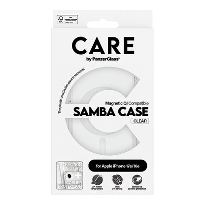 CARE Case Fashionable Samba w. MagSafe. clear iPhone 16e