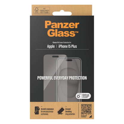 PanzerGlass Screen Protector iPhone 15 Plus. Classic Fit