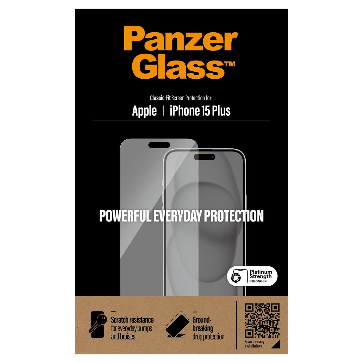 PanzerGlass Screen Protector iPhone 15 Plus. Classic Fit