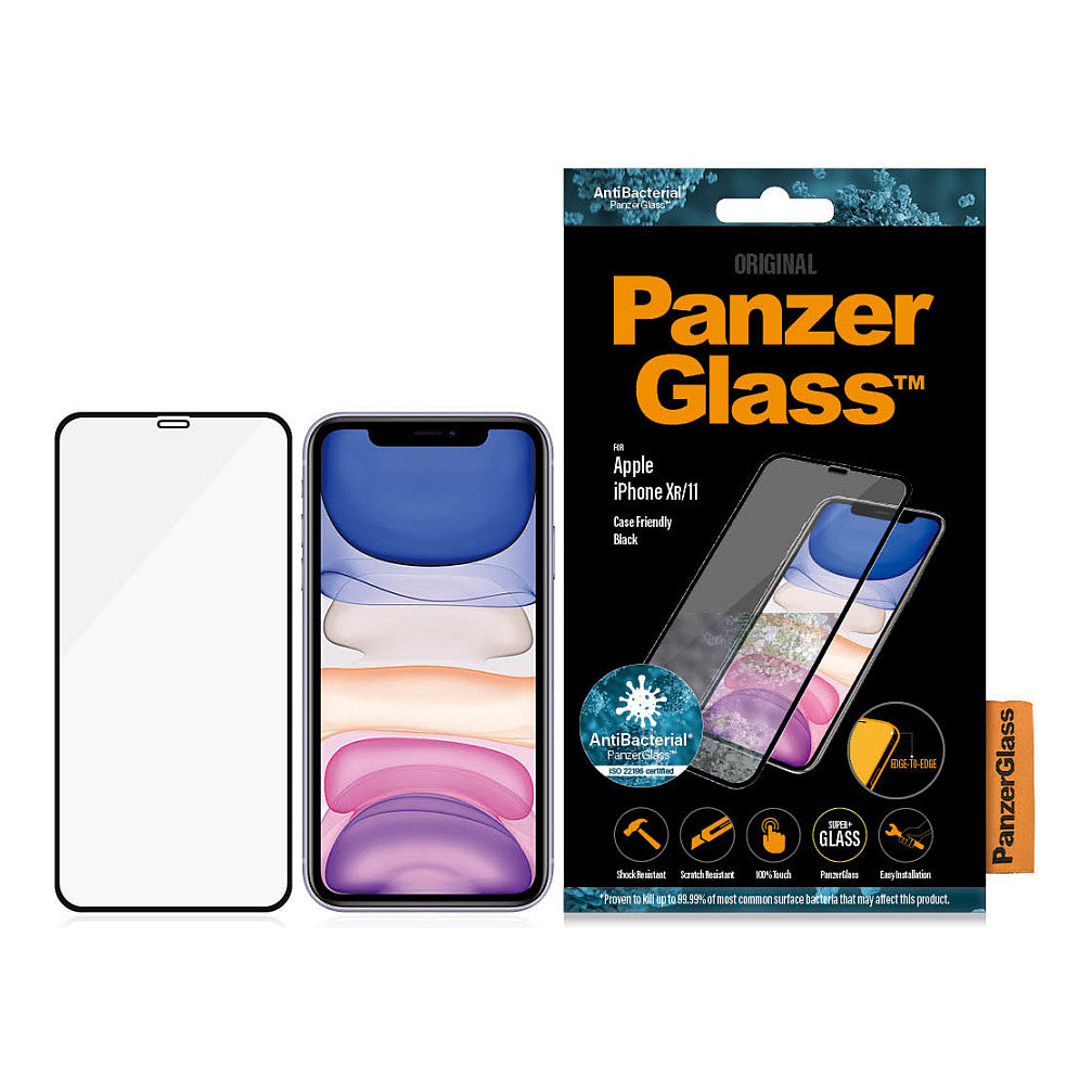 PanzerGlass iPhone 11. XR . CF. E2E. Antibakt. Black
