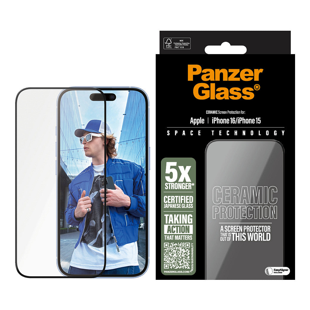 PanzerGlass Ceramic iPhone 16/15 UWF