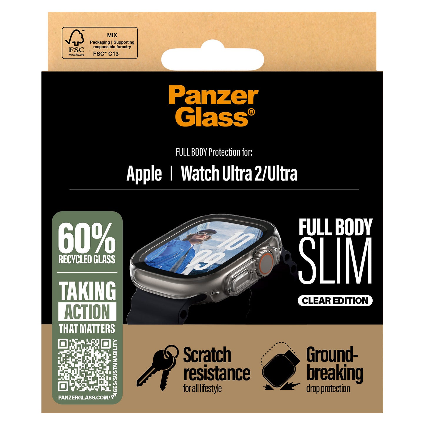 PanzerGlass Snappie Full Body Slim Clear Apple Watch Ultra 2