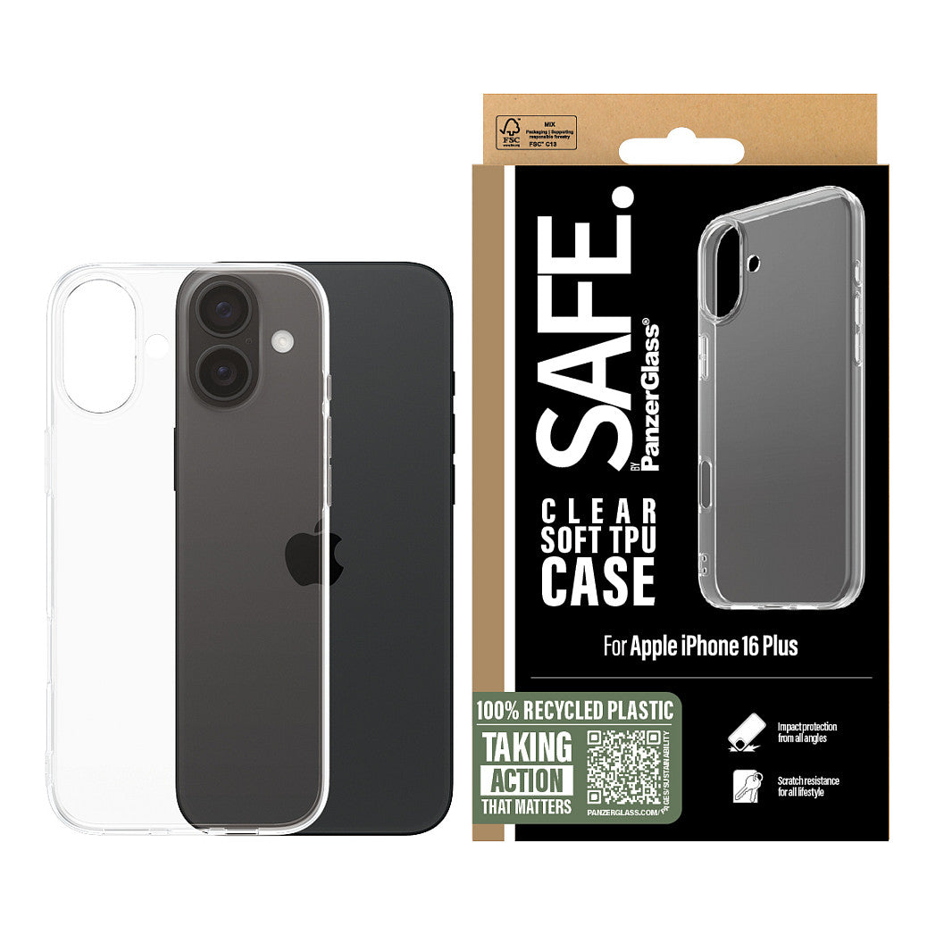 SAFE TPU Case Clear iPhone 16 Plus