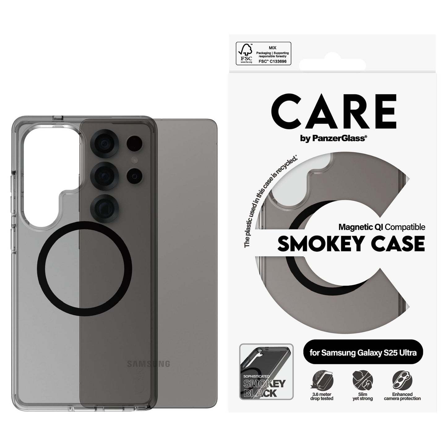 CARE Flagship Case Smokey/Black QI Compatible Galaxy S25 Ultra