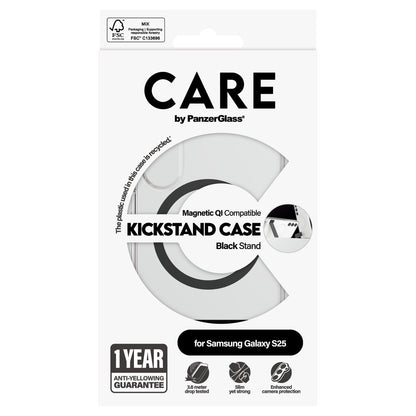 CARE Feature Case Clear Kickstand & QI Compatible Galaxy S25