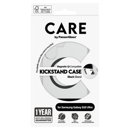 CARE Feature Case Clear w. Kickstand & QI Galaxy S25 Ultra