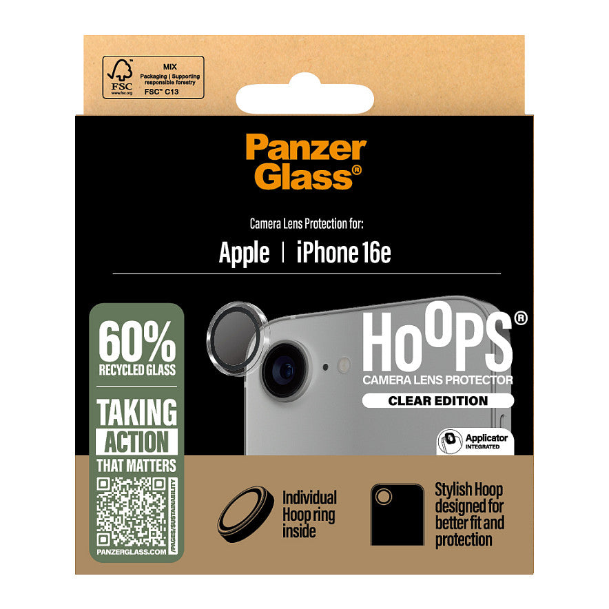PanzerGlass Hoops Camera Protector. clear iPhone 16e