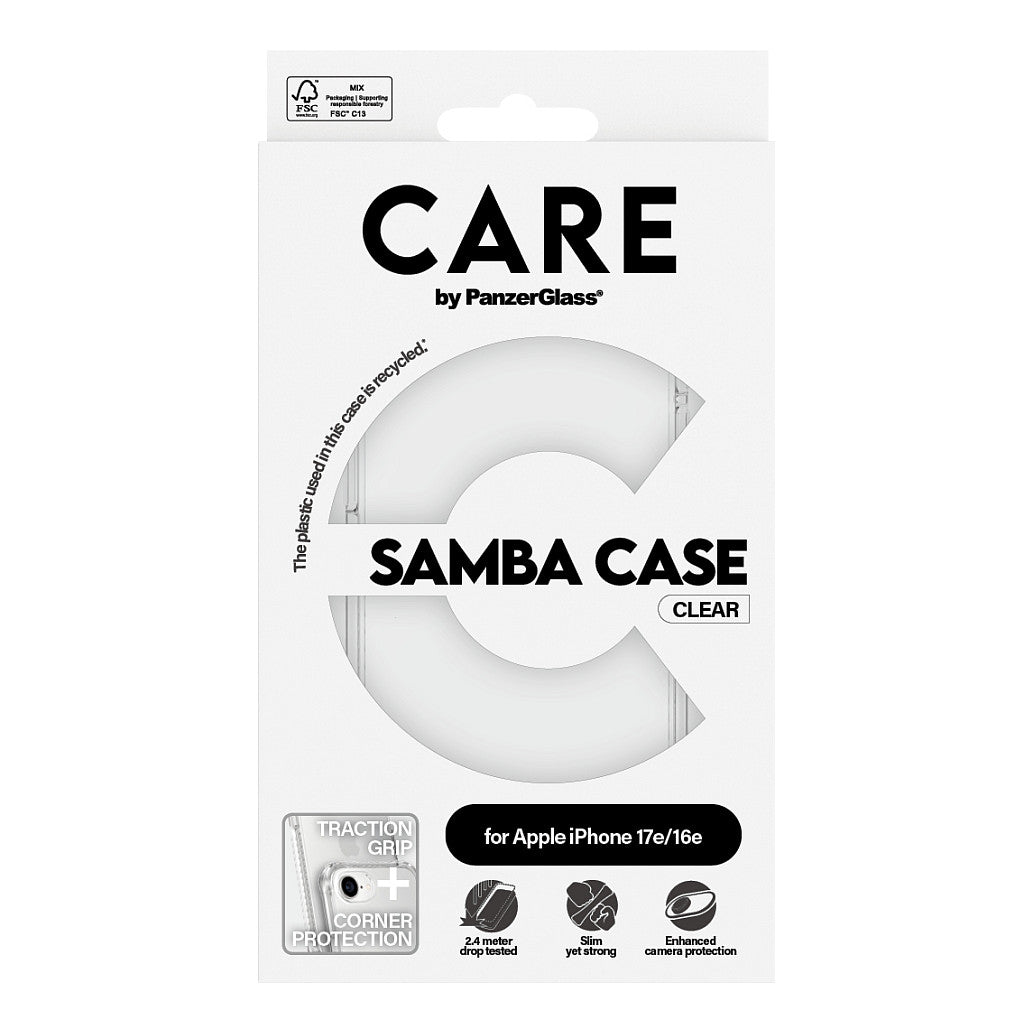 CARE Case Fashionable Samba. Transparent iPhone 16e