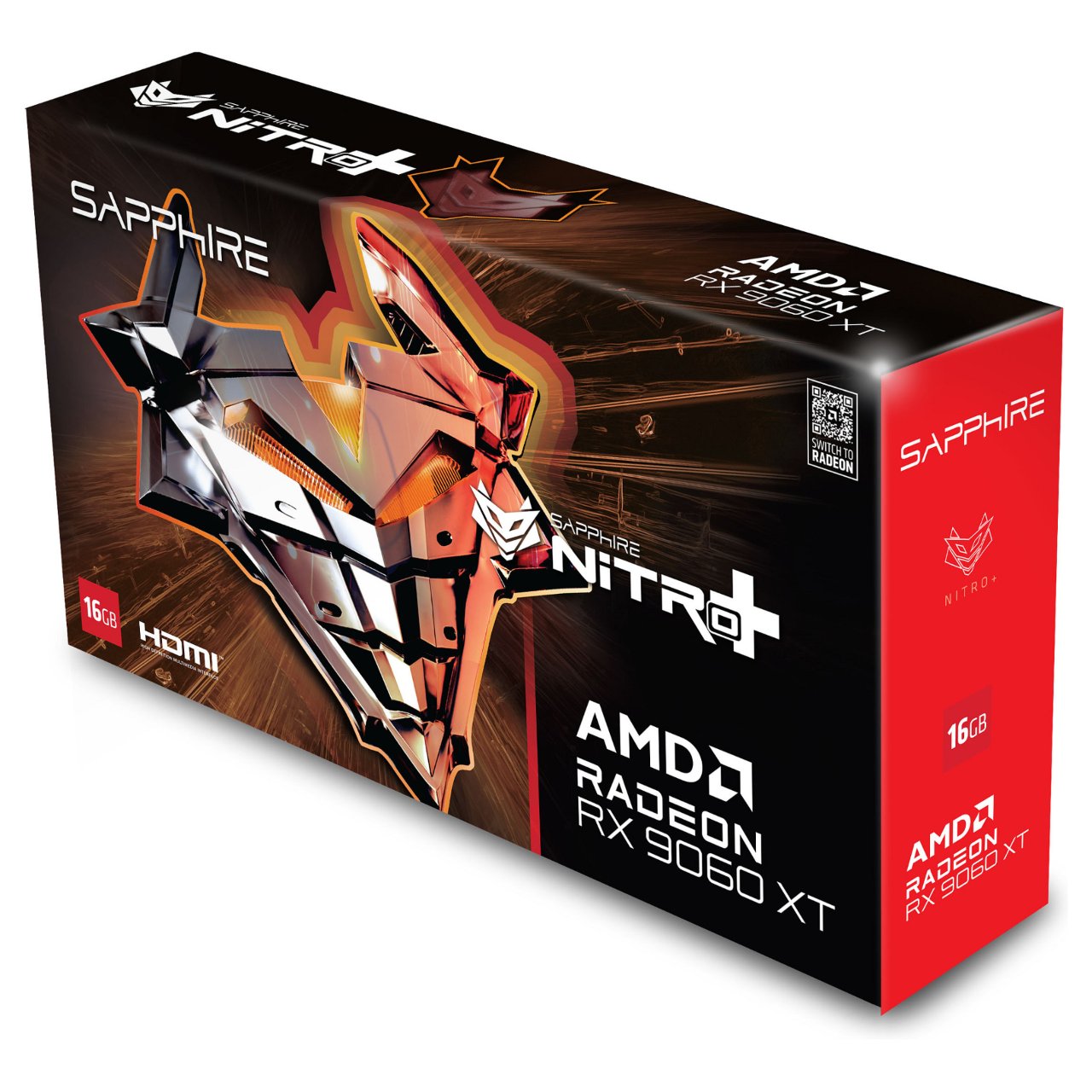 RX 9060 XT 16GB Sapphire Radeon Nitro+ GAMING OC GDDR6 3 Fan