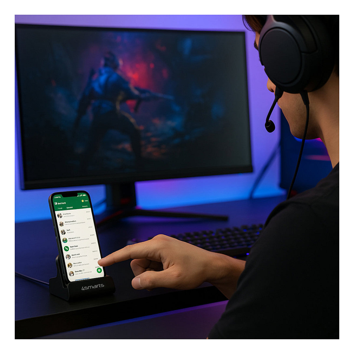 4smarts Ladestation VoltDock USB-C 60W. grau