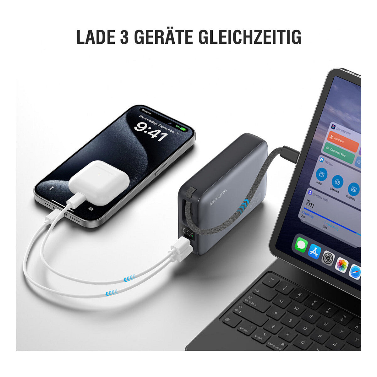 4smarts Powerbank Enterprise Compact 20000mAh 45W. spacegrau